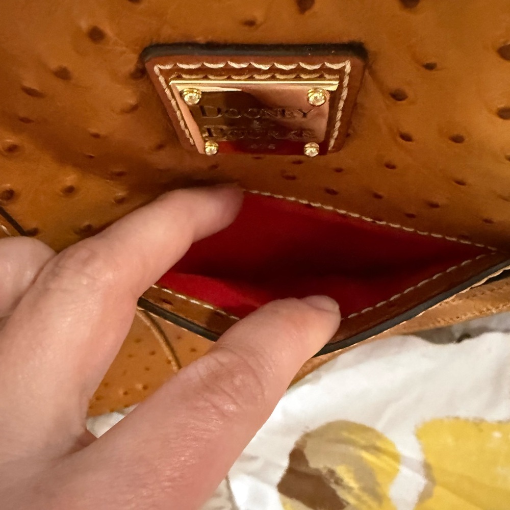 Dooney & Bourke Brown Ostrich-Embossed Tote - Picture 7 of 14